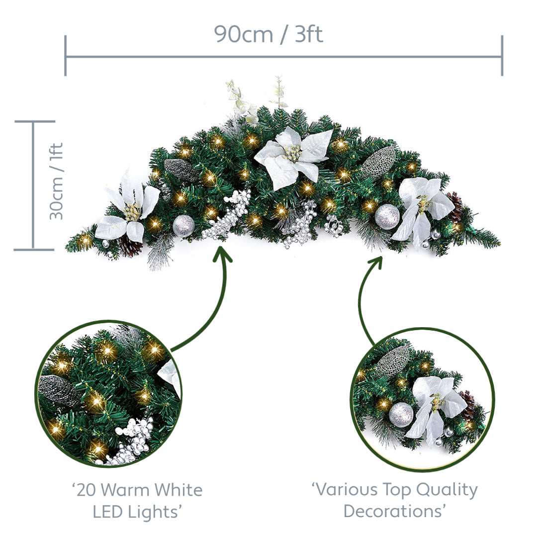 Best Artificial 3ft Decorated Christmas Swag Arch