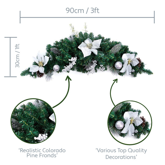 Best Artificial 3ft Decorated Christmas Swag Arch