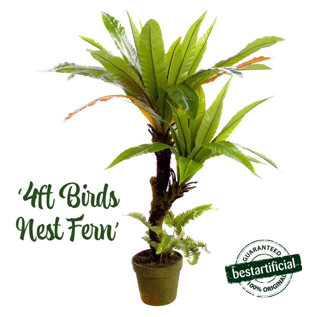 Best Artificial 120cm 4ft Birds Nest Fern Plant