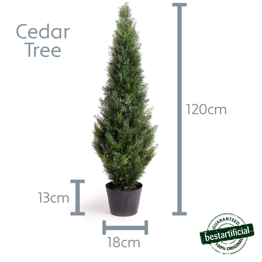 Best Artificial 4ft - 120cm Potted Cedar Topiary Tree
