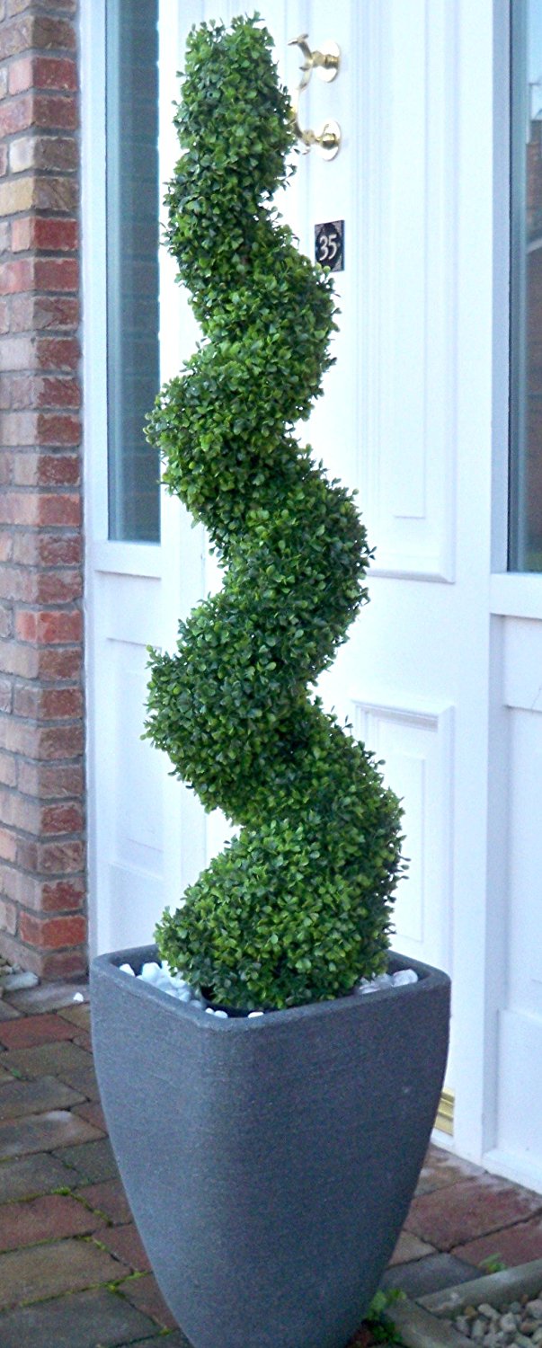 Best Artificial 4ft - 120cm Boxwood Spiral Topiary Tree
