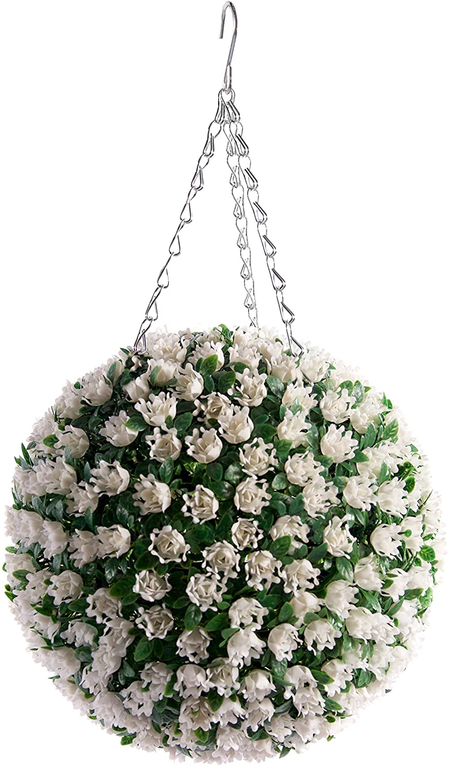 Best Artificial 28cm White Ivory Rose Flower Ball