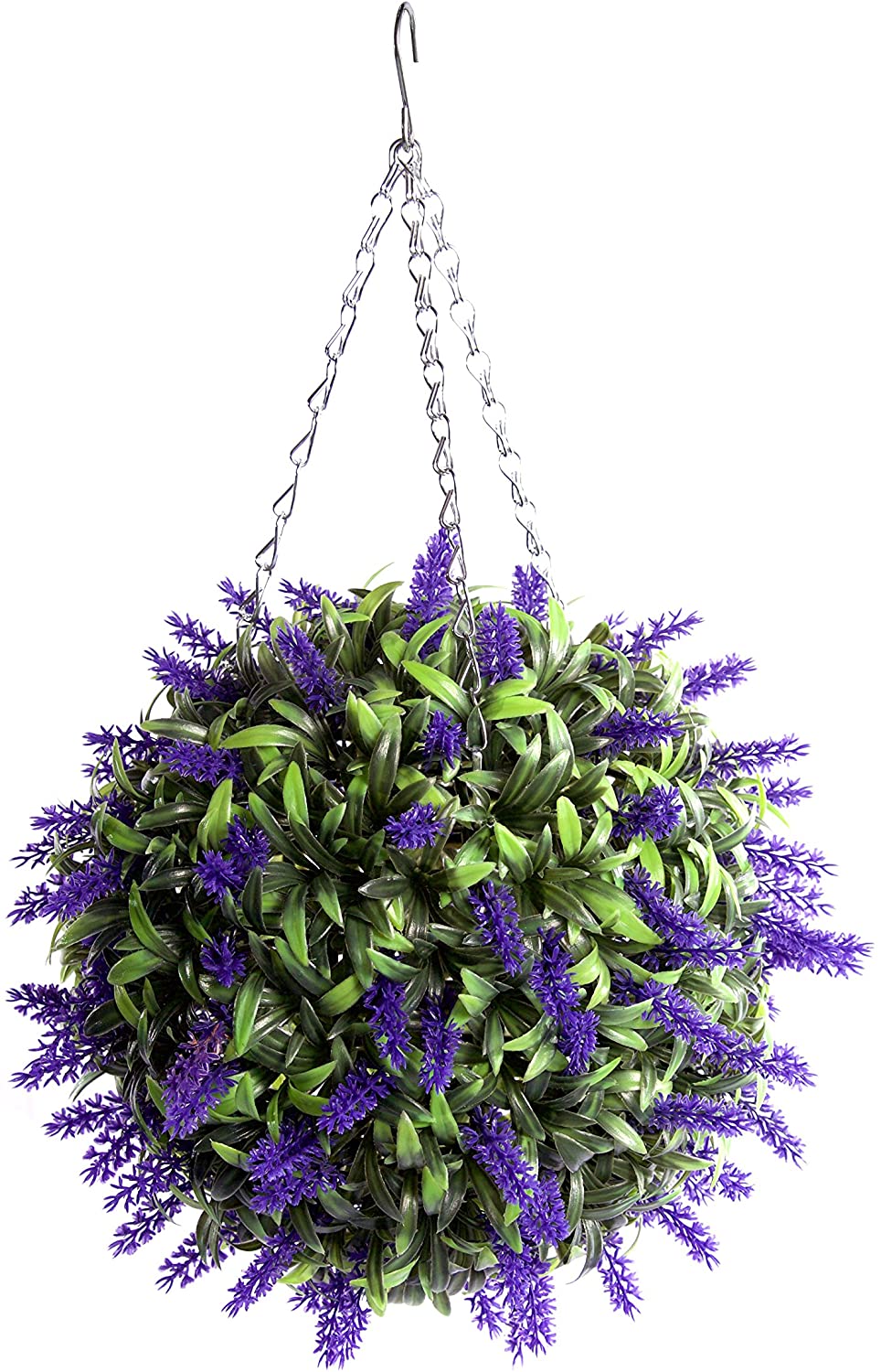 Best Artificial Purple Lush Lavender Flower Ball - front view