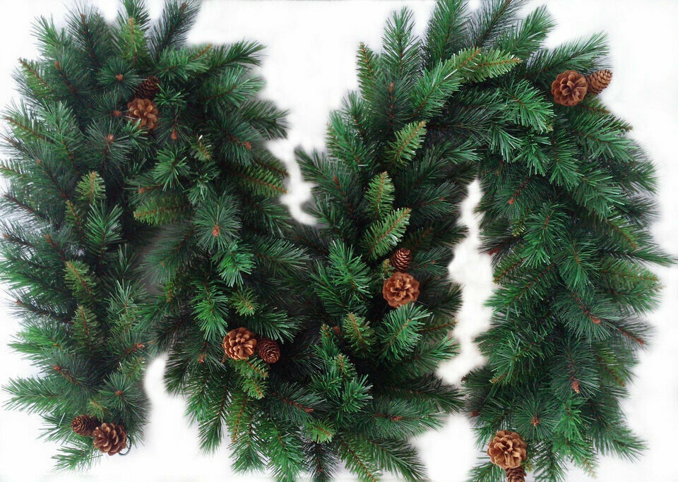 Best Artificial 6ft-9ft-12ft Colorado Pine Christmas Garland with Pine Cones - Optional Lights