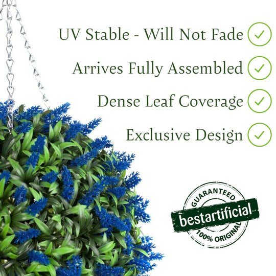 Best Artificial Blue Lush Lavender Flower Ball