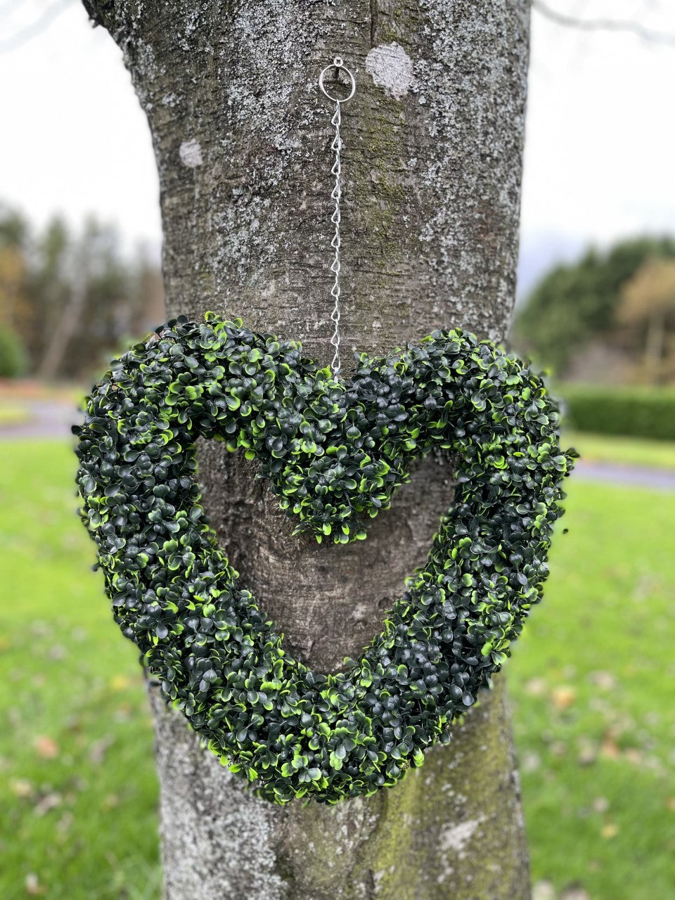 Artificial Boxwood Heart Wreath