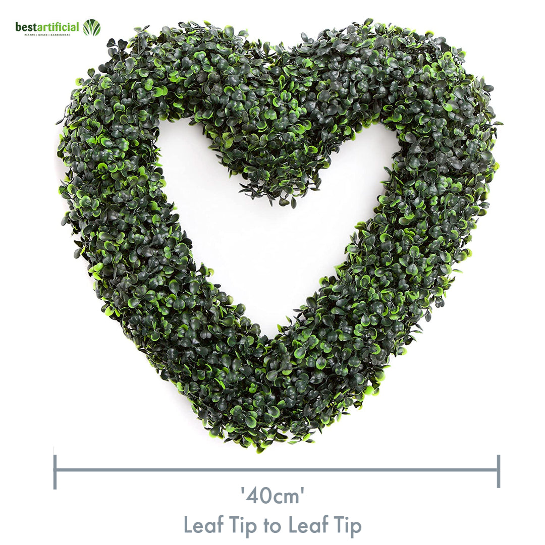 Artificial Boxwood Heart Wreath