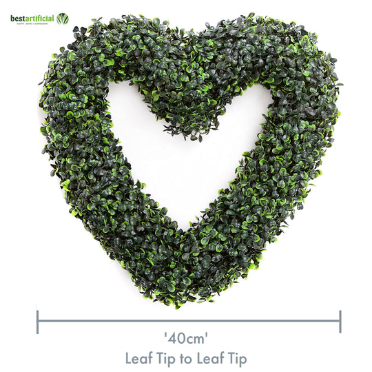 Artificial Boxwood Heart Wreath