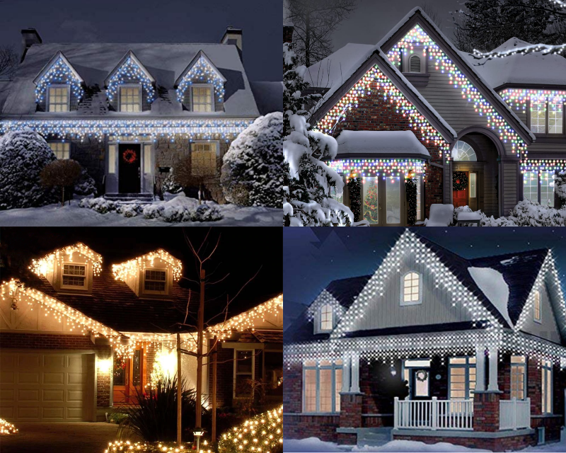 Best Artificial Outdoor Connectable Icicle Christmas LED Lights Waterproof