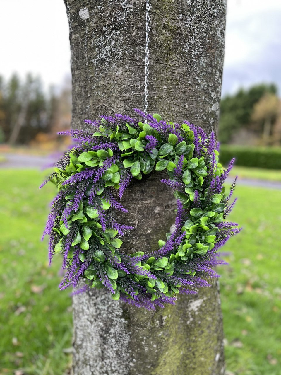 Artificial Purple Lavender Wreath