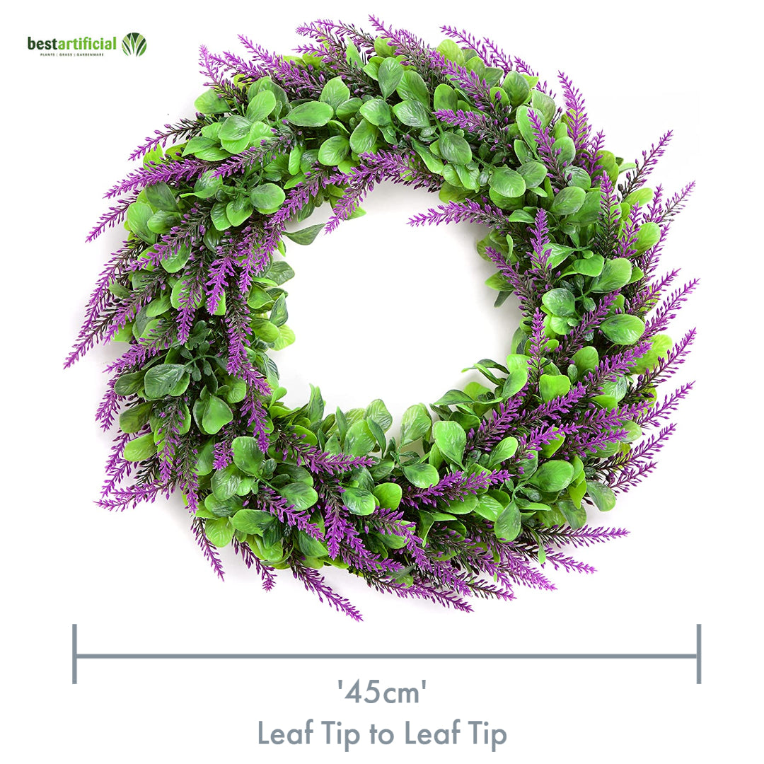 Artificial Purple Lavender Wreath