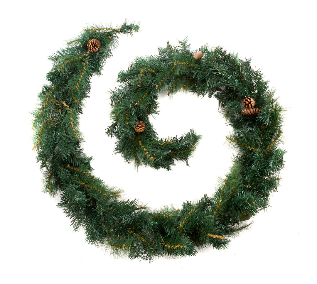 Best Artificial 6ft-9ft-12ft Colorado Pine Christmas Garland with Pine Cones - Optional Lights