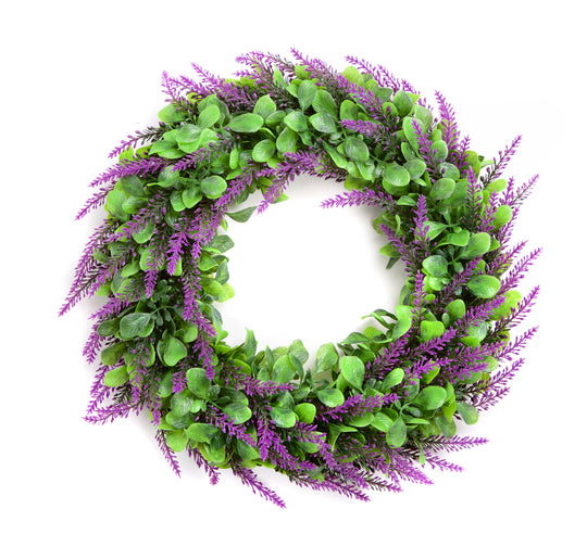 Artificial Purple Lavender Wreath