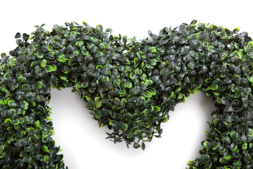 Artificial Boxwood Heart Wreath