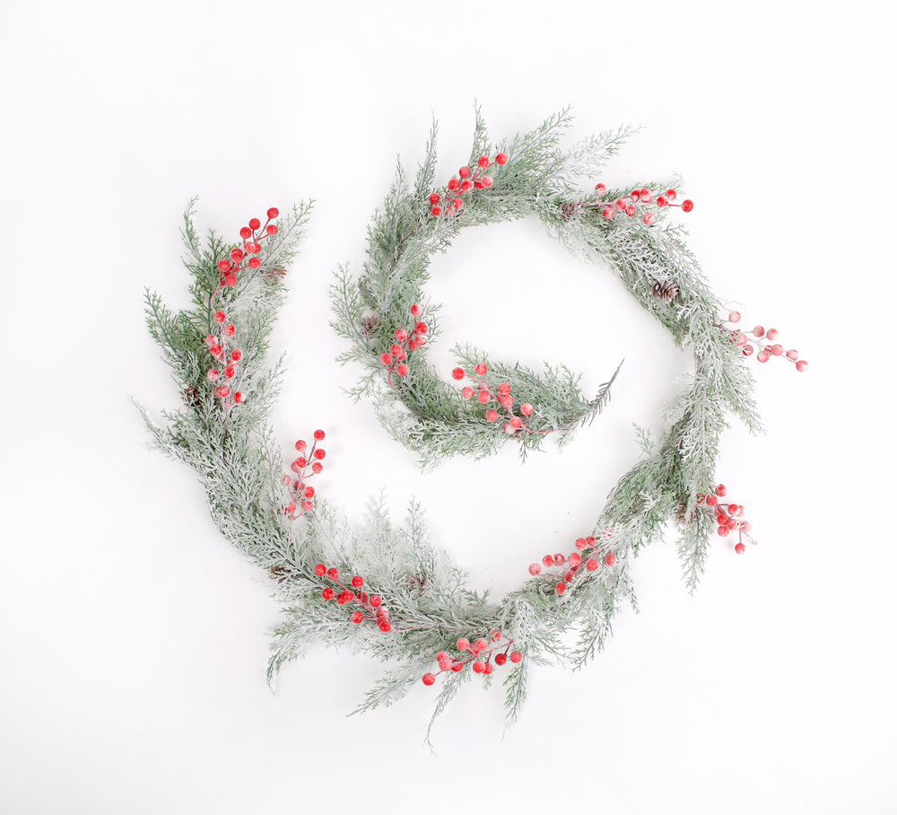 200cm Artificial Frosted Conifer Christmas Garland