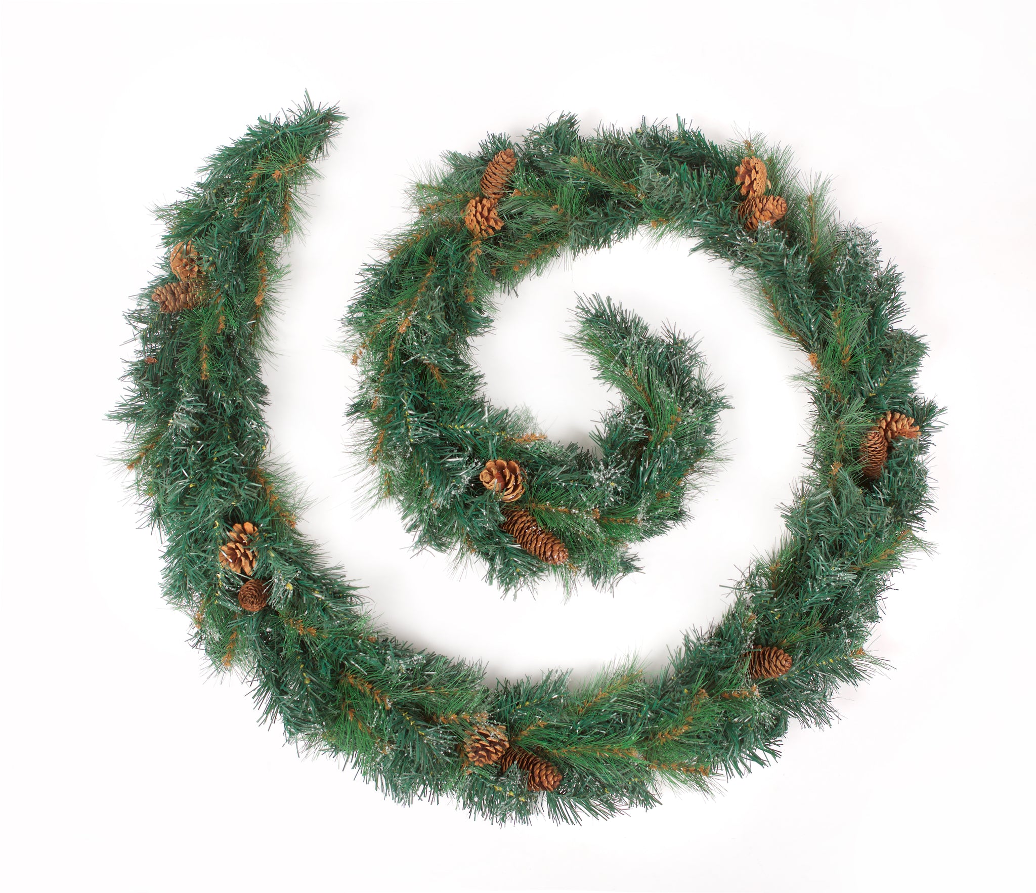 Best Artificial 6ft-9ft-12ft Frosted Luxury Christmas Garland with Pine Cones - Optional Lights