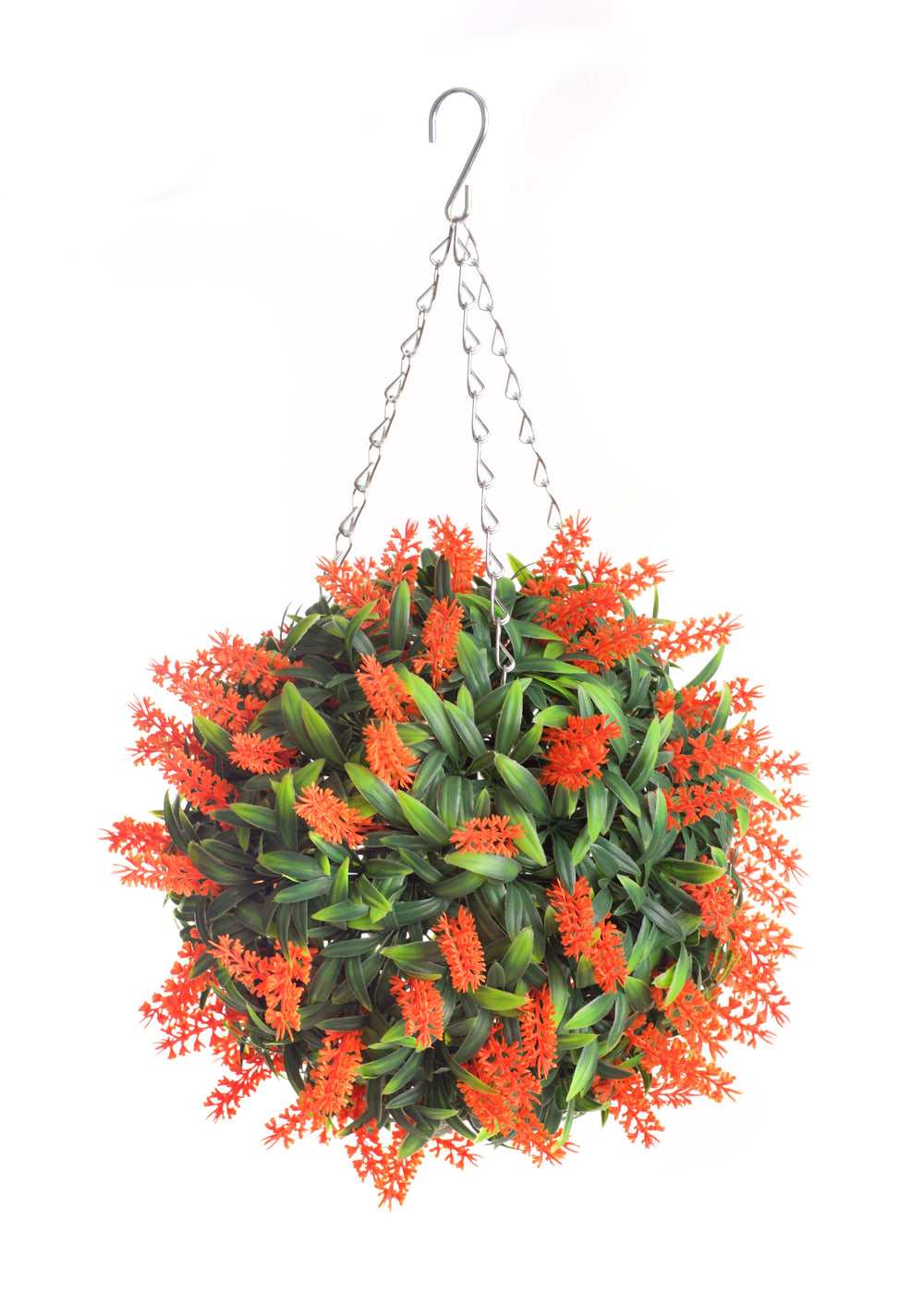Best Artificial Orange Lush Lavender Flower Ball - front view