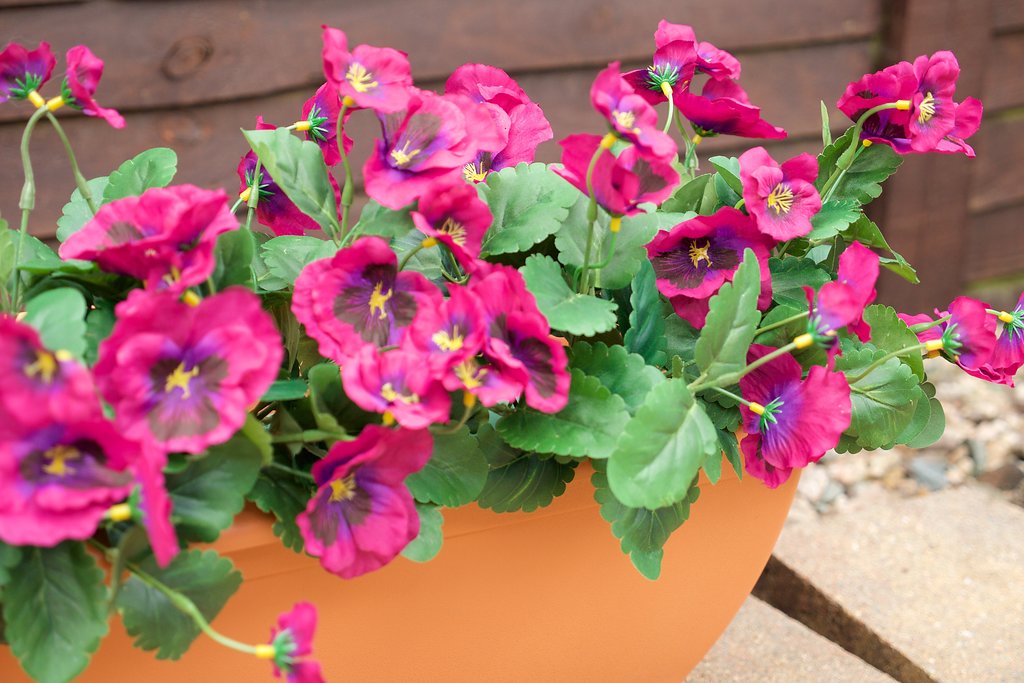 Best Artificial 30cm Pansy Plug Plant - Pot Not Included