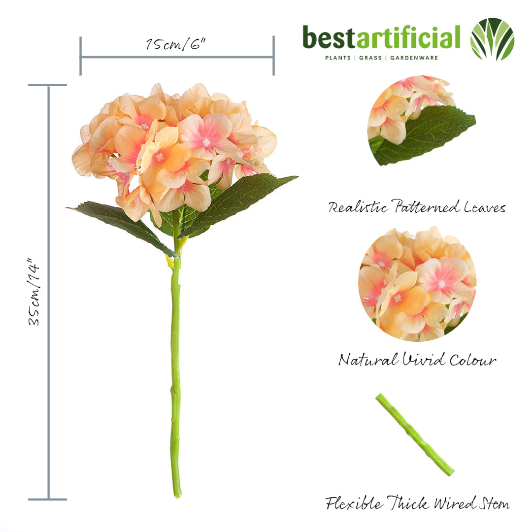 5 Single 35cm Hydrangea Flower Stems