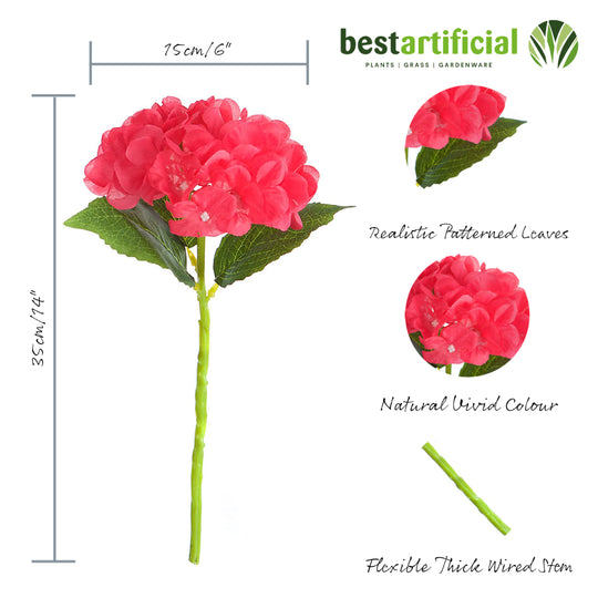 5 Single 35cm Hydrangea Flower Stems