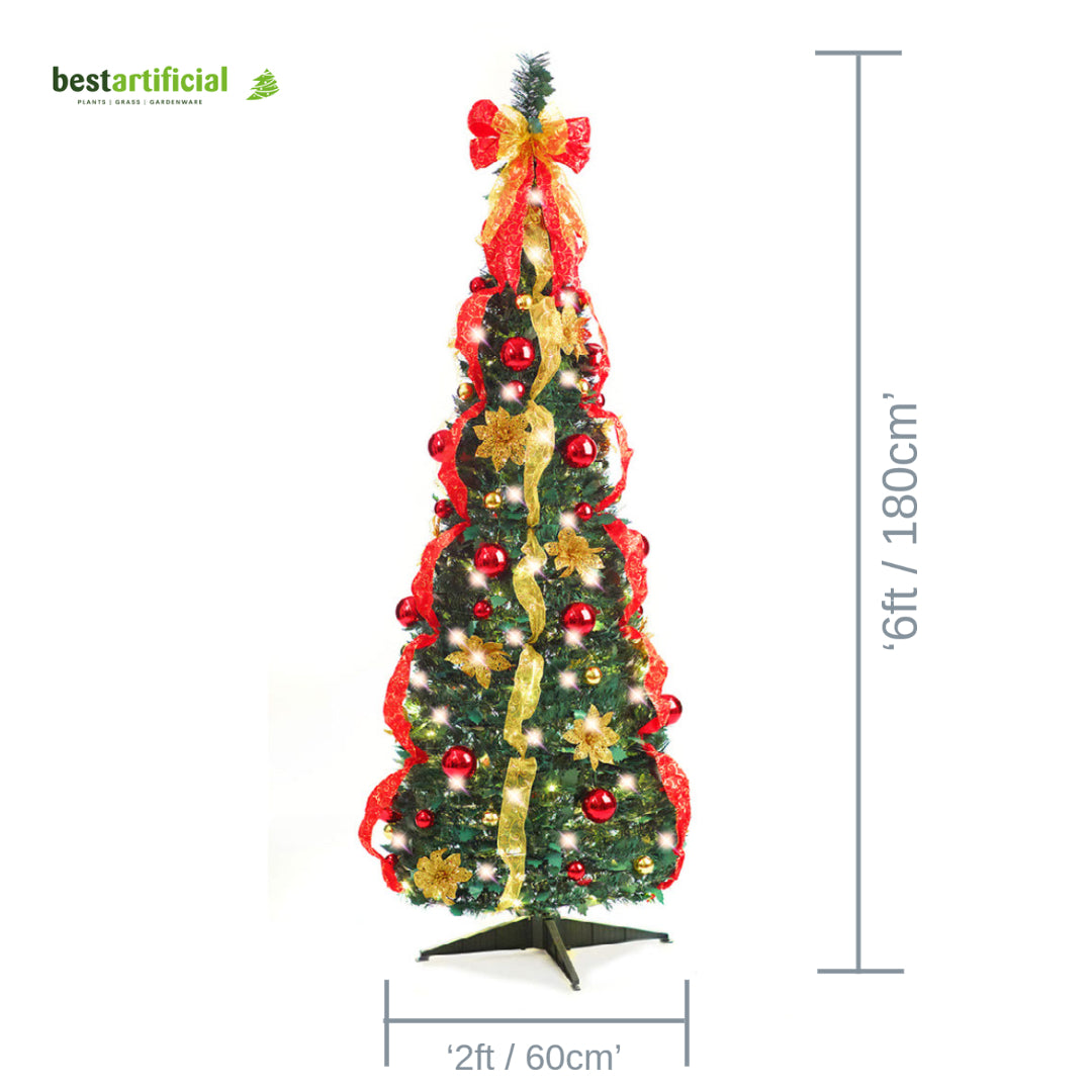 Best Artificial Pop-up 6ft Pre-Decorated Pre-Lit Christmas Trees