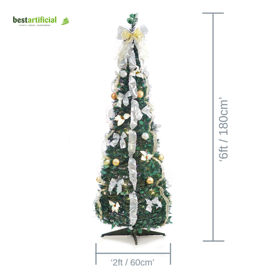 Best Artificial Mains Powered Pop-up 6ft Pre-Decorated Pre-Lit Christmas Trees