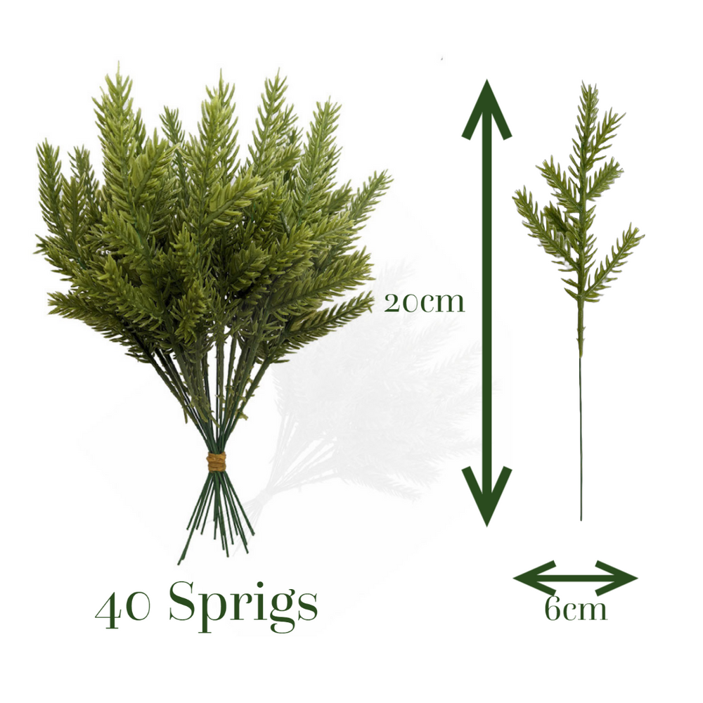 Best Artificial 40 Christmas Pine Green Sprig Spruce Needles Branches DIY craft garland wreath Decoration