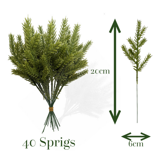 Best Artificial 40 Christmas Pine Green Sprig Spruce Needles Branches DIY craft garland wreath Decoration
