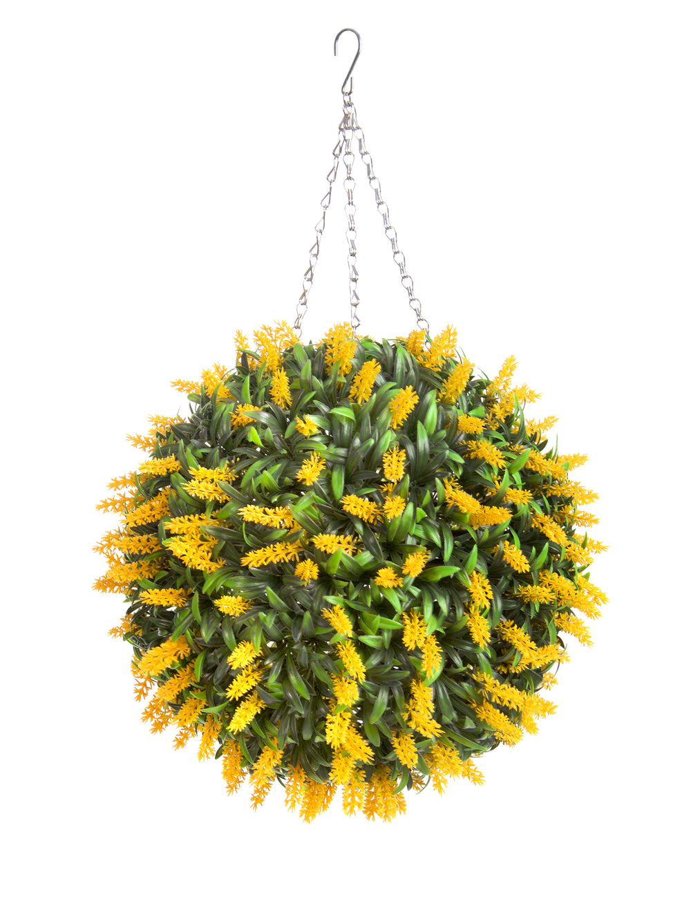 Best Artificial Yellow Lush Lavender Flower Ball - front view