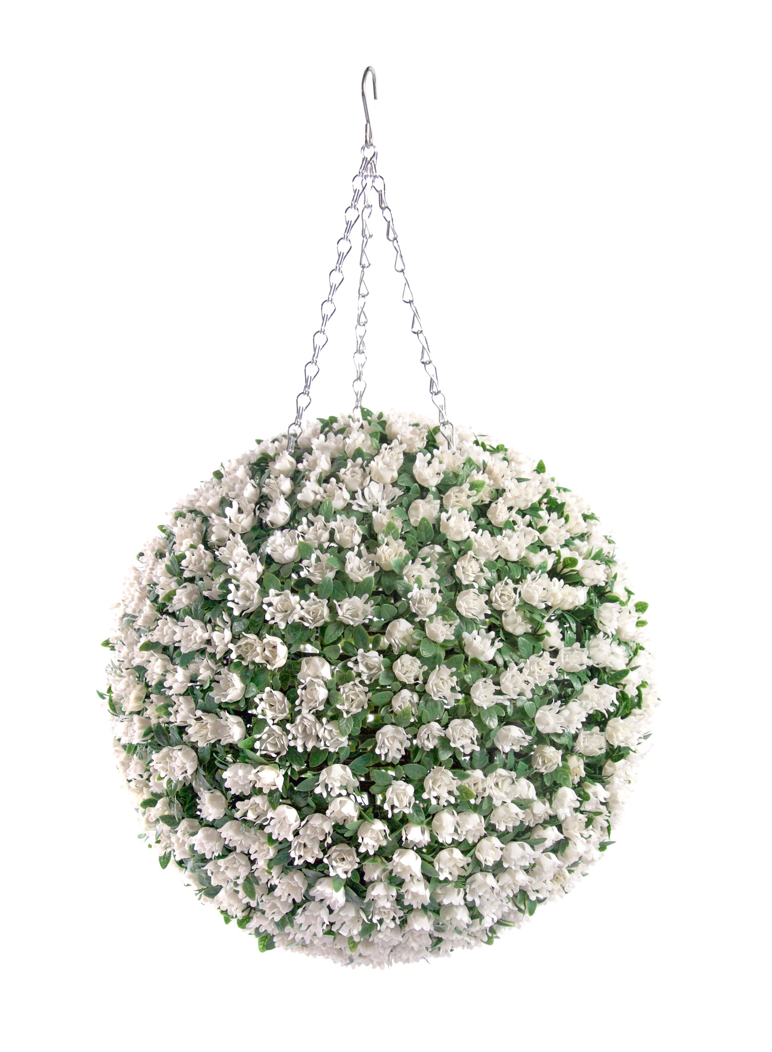 Best Artificial 38cm White Ivory Rose Flower Ball