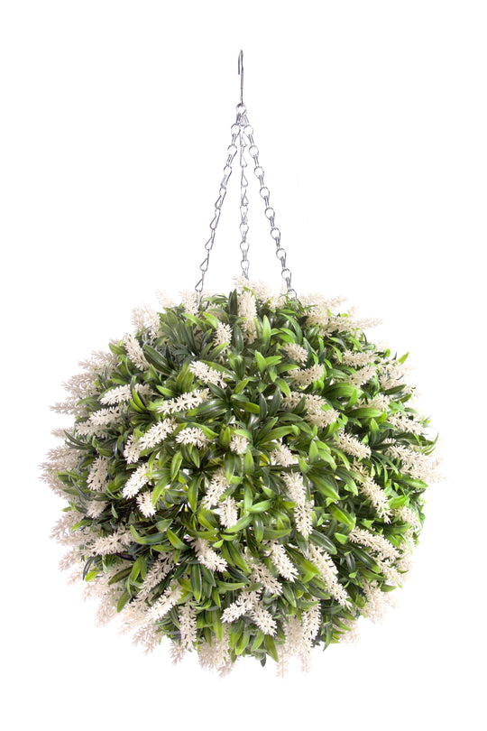 Best Artificial White Lush Lavender Flower Ball