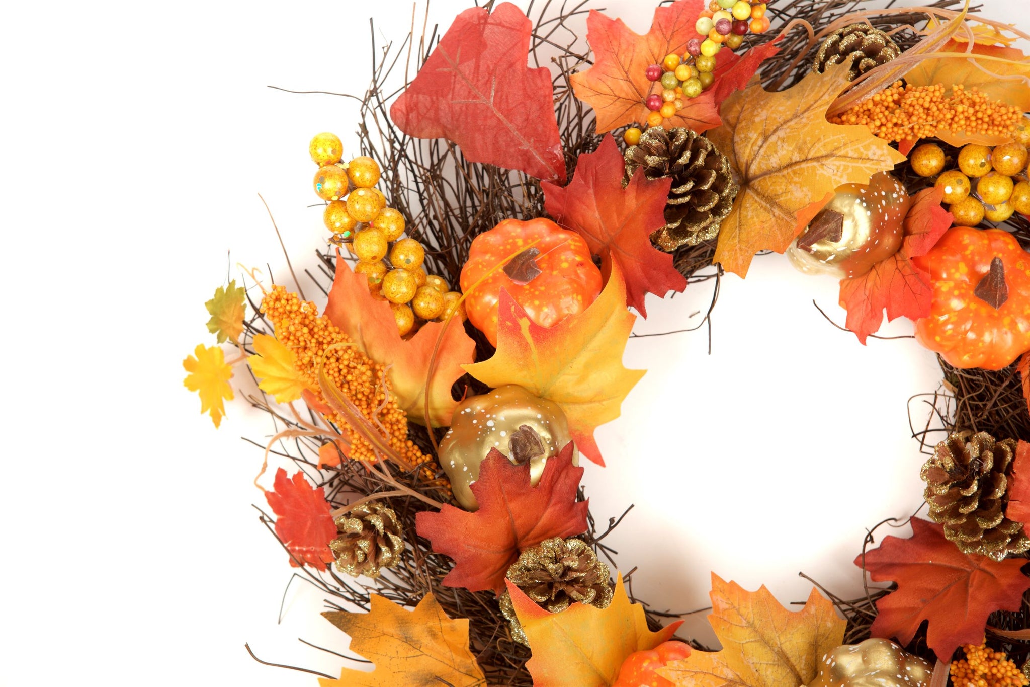 50cm Wicker Autumn Winter Halloween Wreath