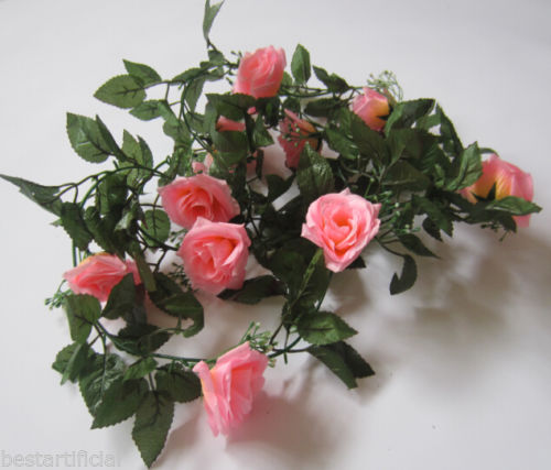 Best Artificial 7ft Baby Pink Silk Rose Garland
