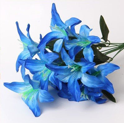 Best Artificial 45cm Stargazer Lillies 10 Head Flower Spray