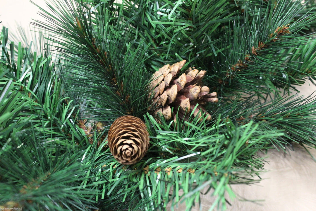 Best Artificial 6ft-9ft-12ft Colorado Pine Christmas Garland with Pine Cones - Optional Lights