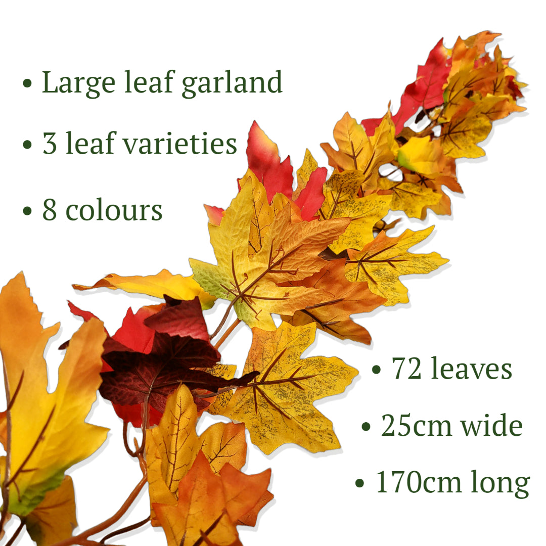 2 Best Artificial 170cm Large Maple Leaf Autumn Garlands