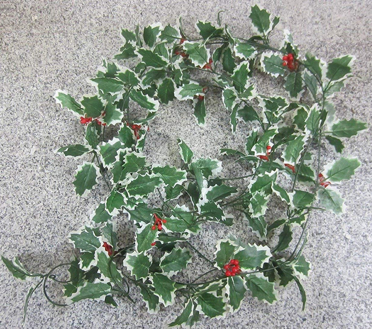 Best Artificial 7ft Christmas Holly Ivy Garland String with Berries