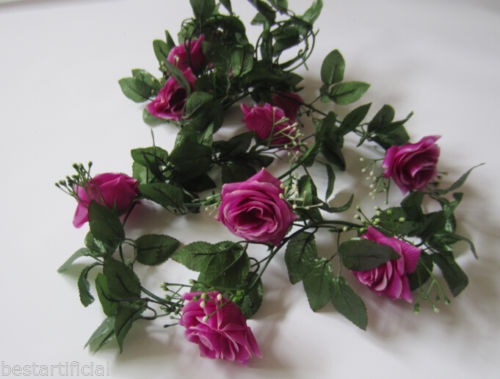 Best Artificial 7ft Light Purple Silk Rose Garland