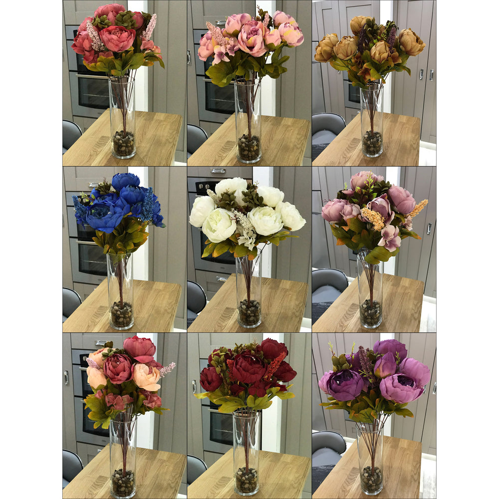 Best Artificial Vintage Peony Spray - front view