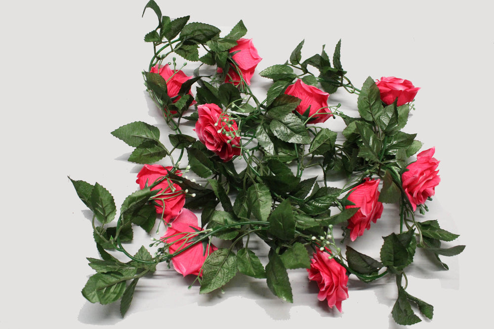Best Artificial 7ft Pink Silk Rose Garland
