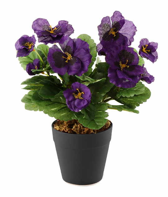 Best Artificial 30cm Pansy Plug Plant - Pot Not Included