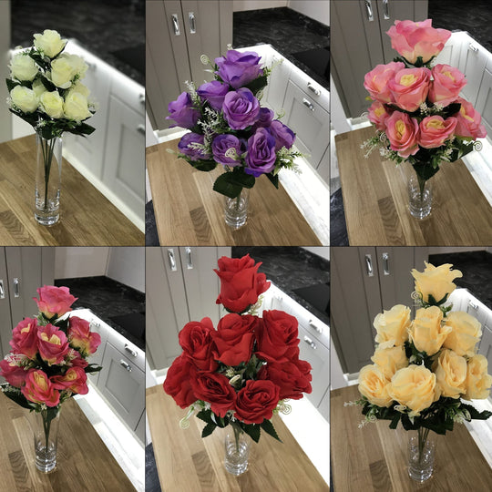 Best Artificial 9 - 12 Head Rose Spray