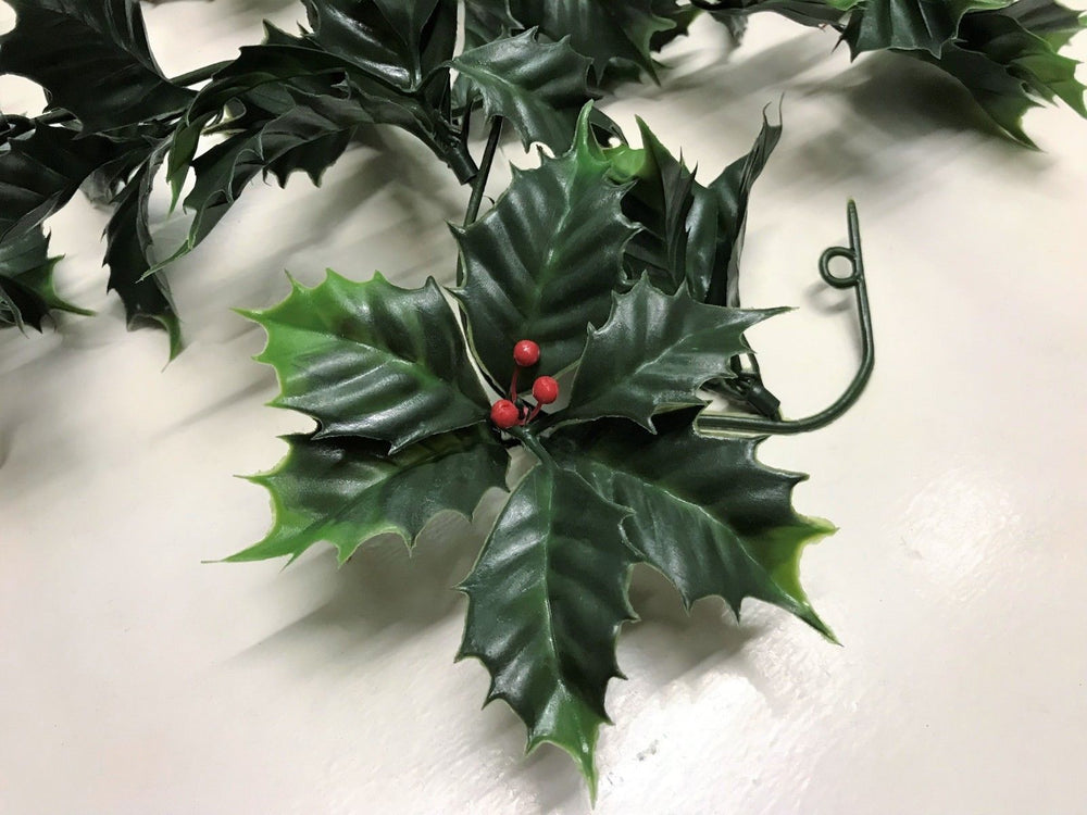 Best Artificial 8ft/2.4m Outdoor Christmas Holly Ivy Garland String with Red Berries