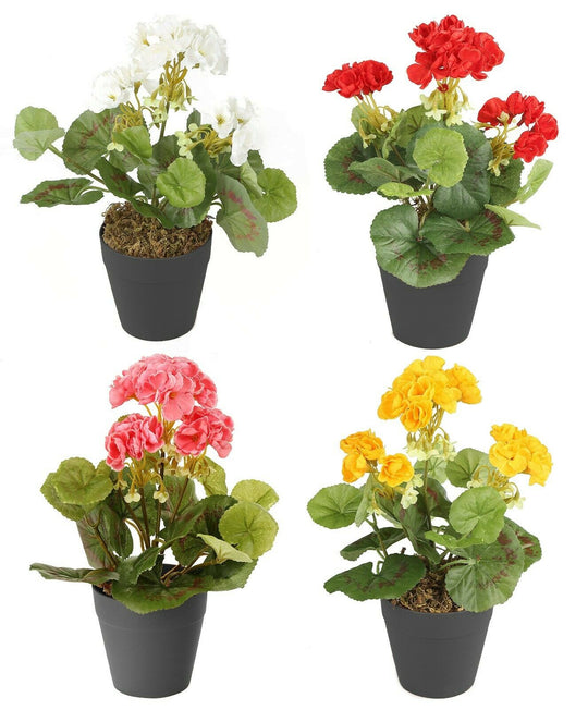 Best Artificial 24cm Geranium Plug Plant - Pot NOT Included