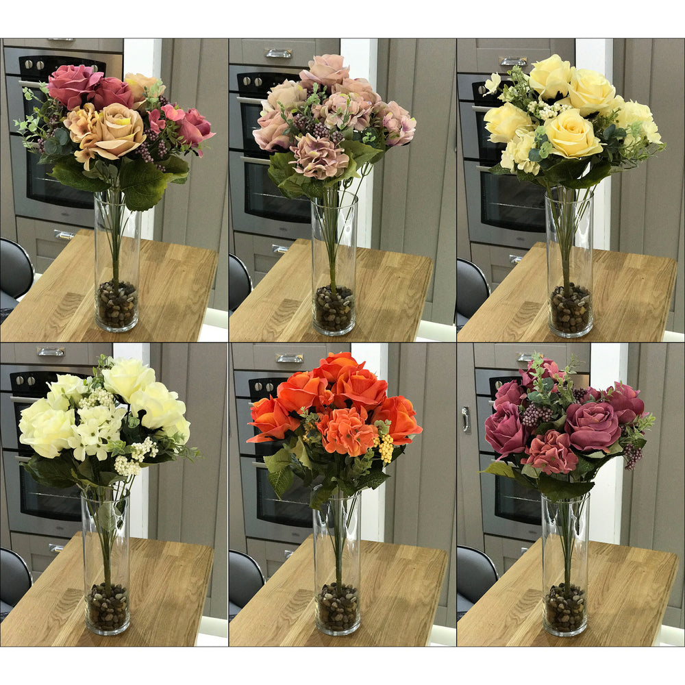 Best Artificial Vintage Rose Spray - front view