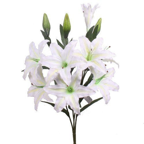 Best Artificial 45cm Stargazer Lillies 10 Head Flower Spray
