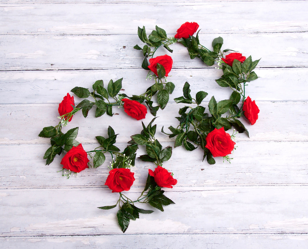 Best Artificial 7ft Red Silk Rose Garland