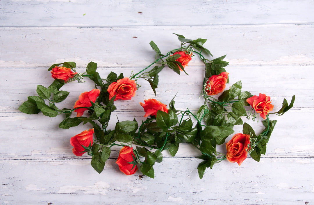 Best Artificial 7ft Champagne Silk Rose Garland
