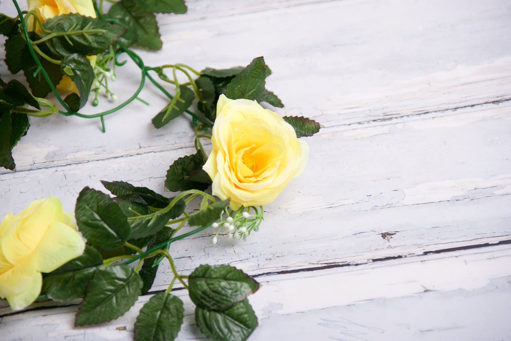 Best Artificial 7ft Yellow Silk Rose Garland