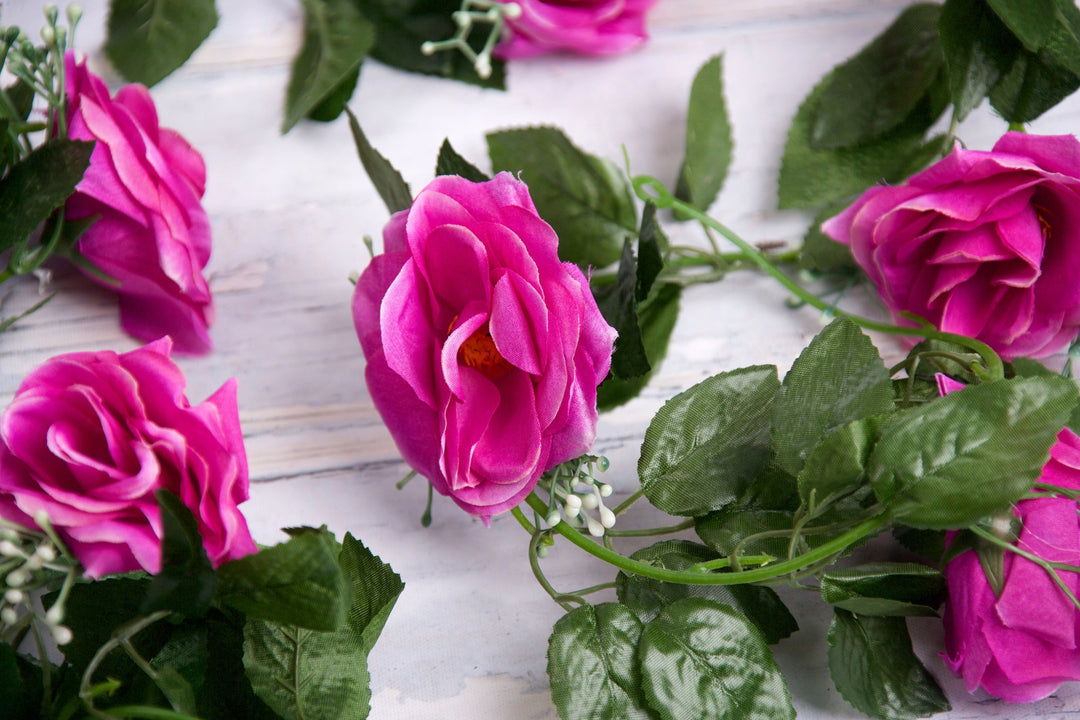 Best Artificial 7ft Light Purple Silk Rose Garland